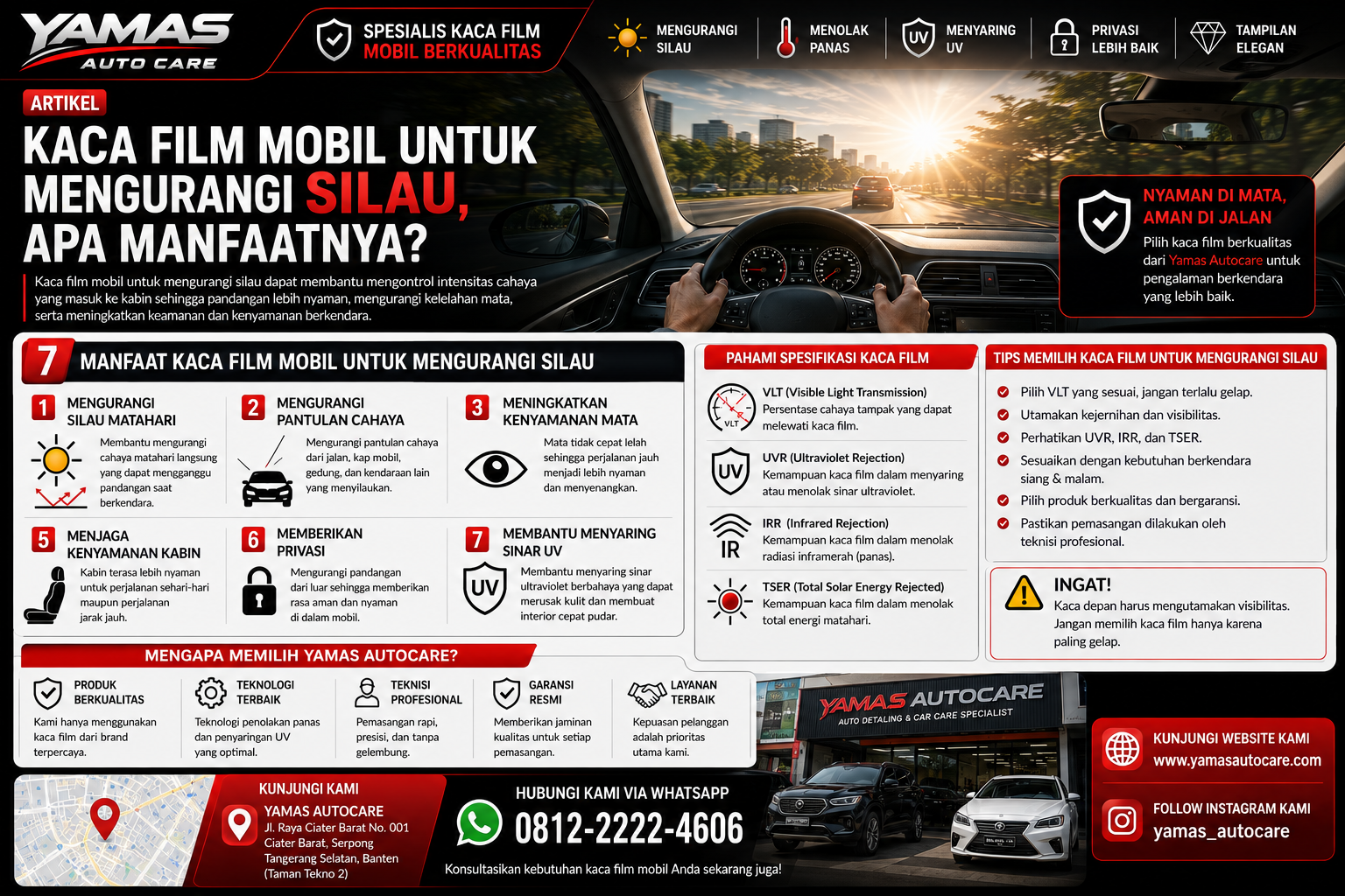 Kaca Film Mobil Untuk Mengurangi Silau.Apa Manfaatnya?