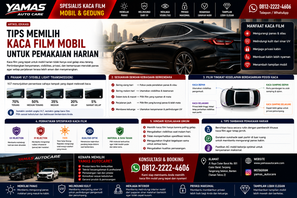 Tips Memilih Kaca Film Mobil untuk Pemakaian Harian