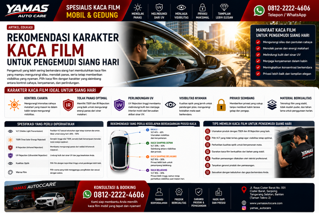 Rekomendasi Karakter Kaca Film untuk Pengemudi siang hari