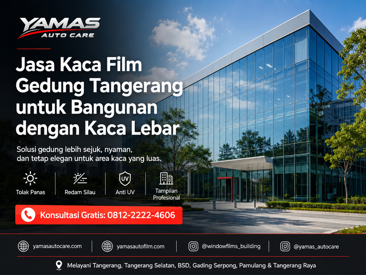 Jasa Kaca Film Gedung Tangerang untuk Bangunan Dengan Kaca Lebar