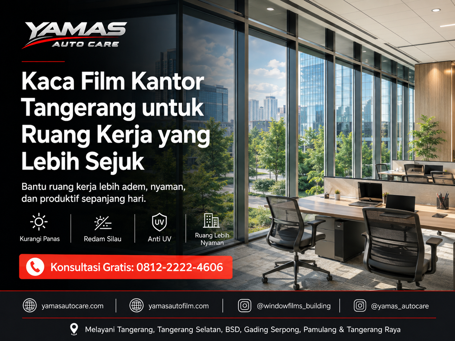 Kaca Film Kantor Tangerang untuk Ruang Kerja yang Lebih Sejuk