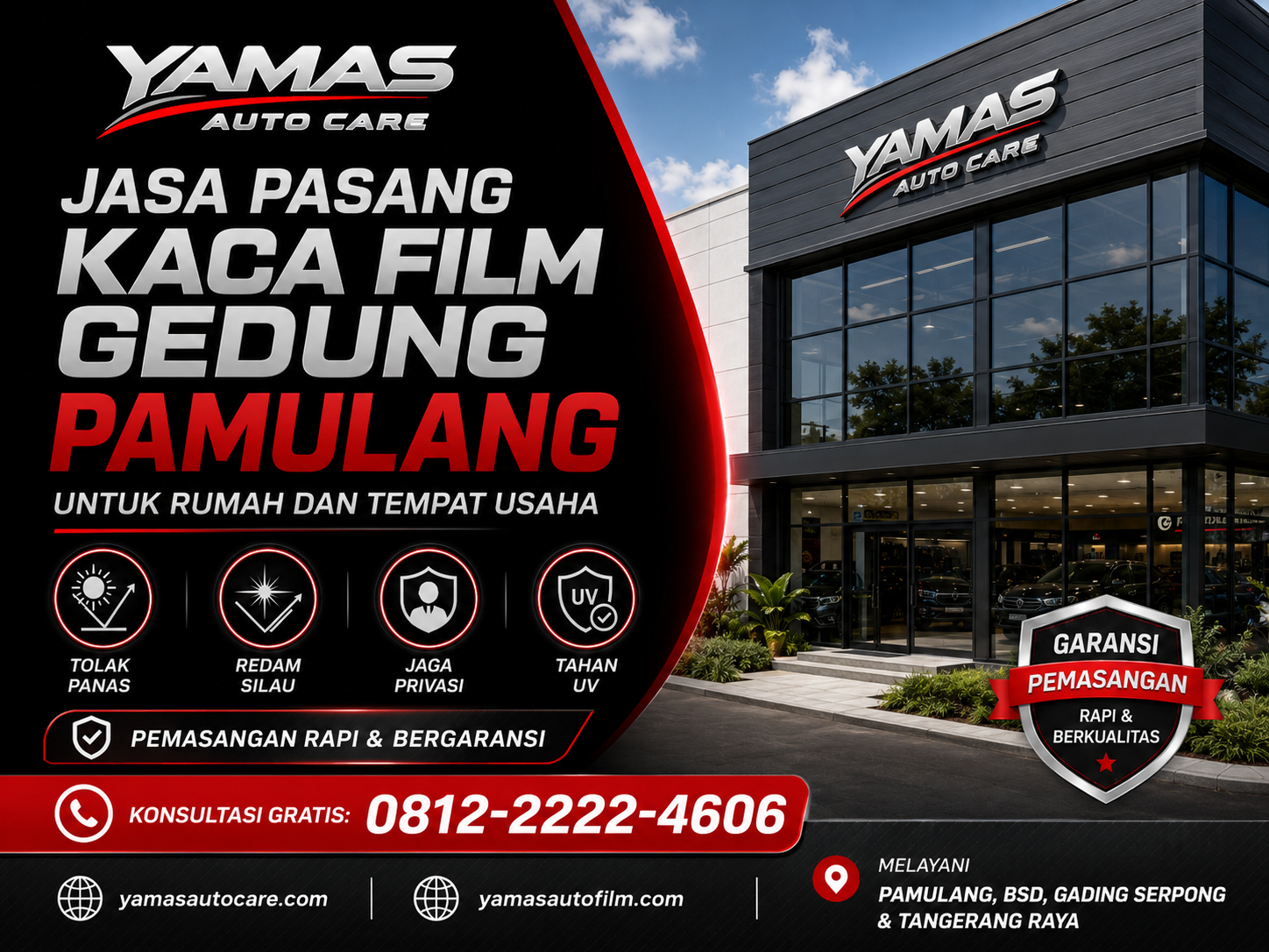 Jasa Pasang Kaca Film Gedung Pamulang untuk Rumah dan Tempat Usaha