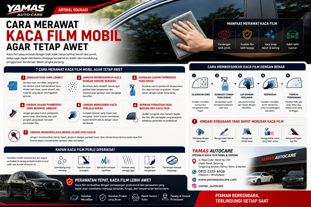 Cara Merawat Kaca Film Mobil agar Tetap Awet