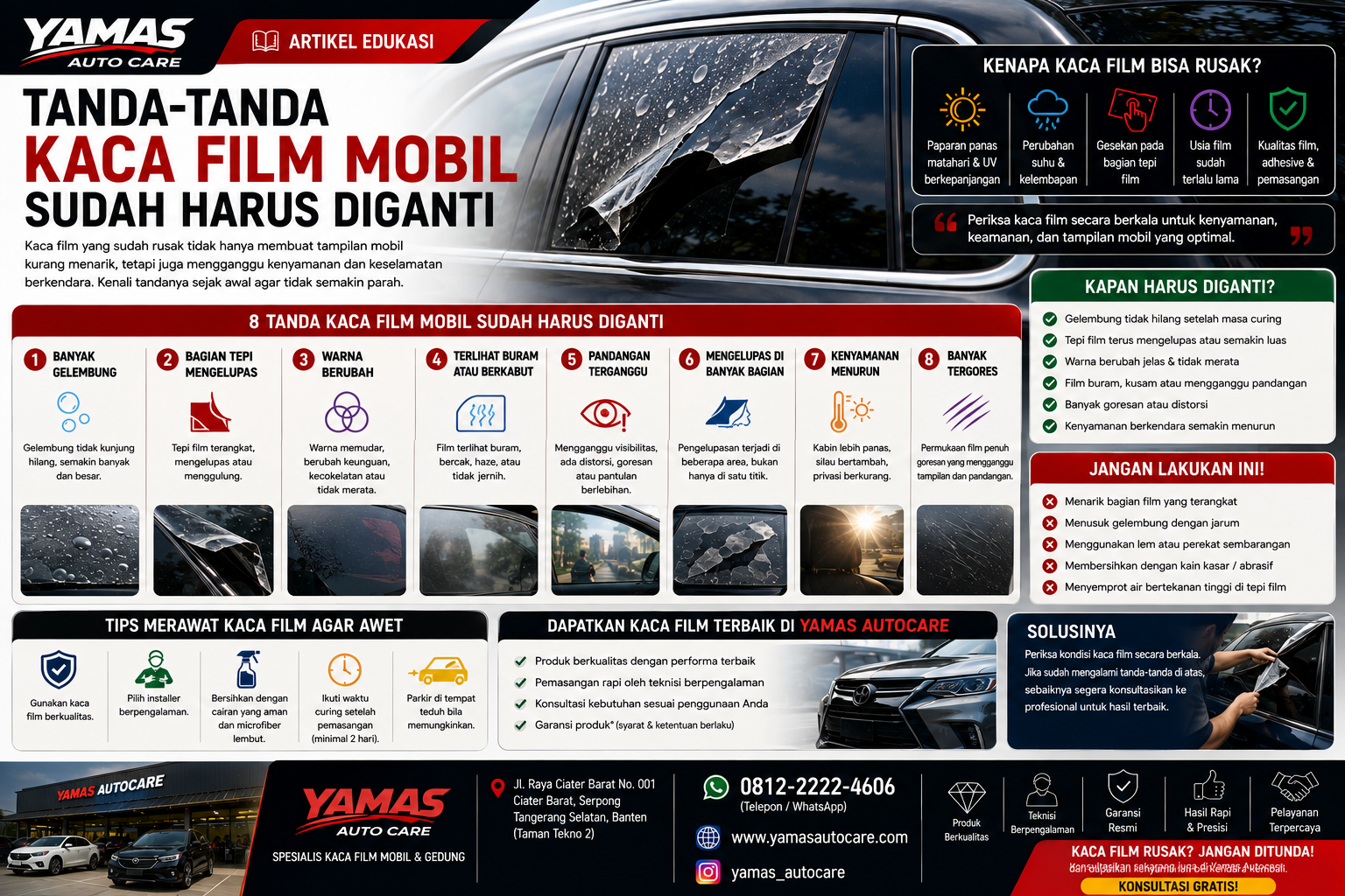 Tanda-Tanda Kaca Film Mobil Sudah Harus Diganti