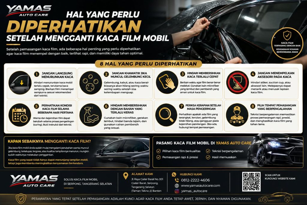 Hal yang Perlu Diperhatikan Setelah Mengganti Kaca Film Mobil
