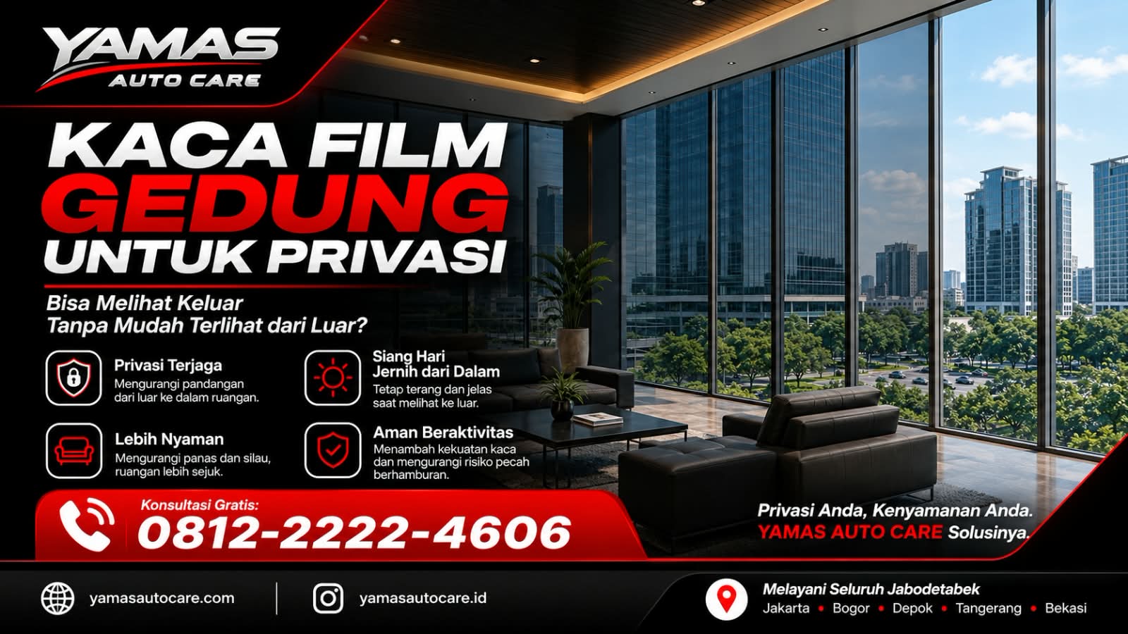 Kaca Film Gedung Untuk Privasi : Solusi Nyaman Tanpa Mengorbankan Cahaya