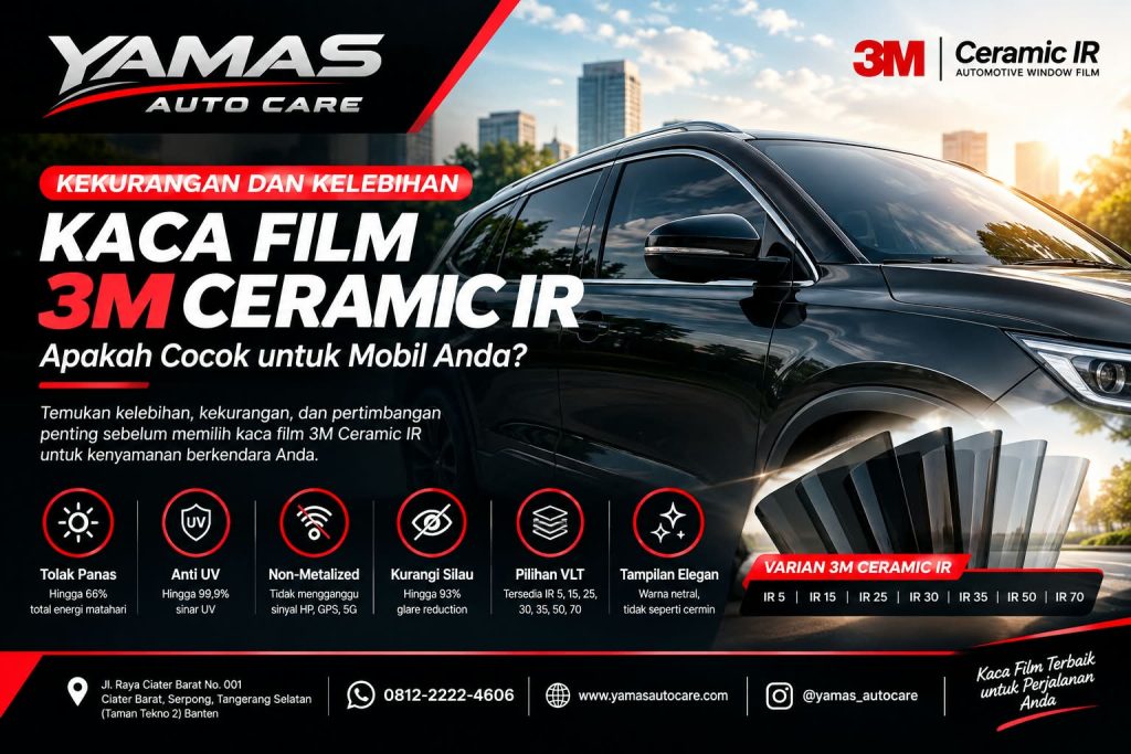 Kekurangan dan Kelebiha Kaca Film 3M Ceramic IR Apakah Cocok Untuk Mobil Anda?