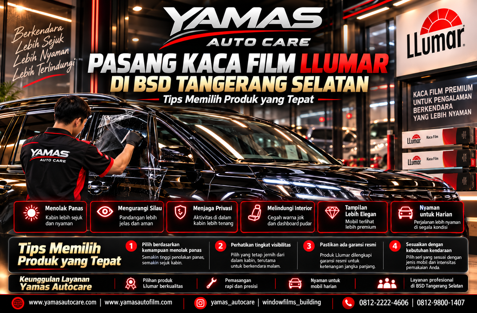 kaca film Llumar Serpong