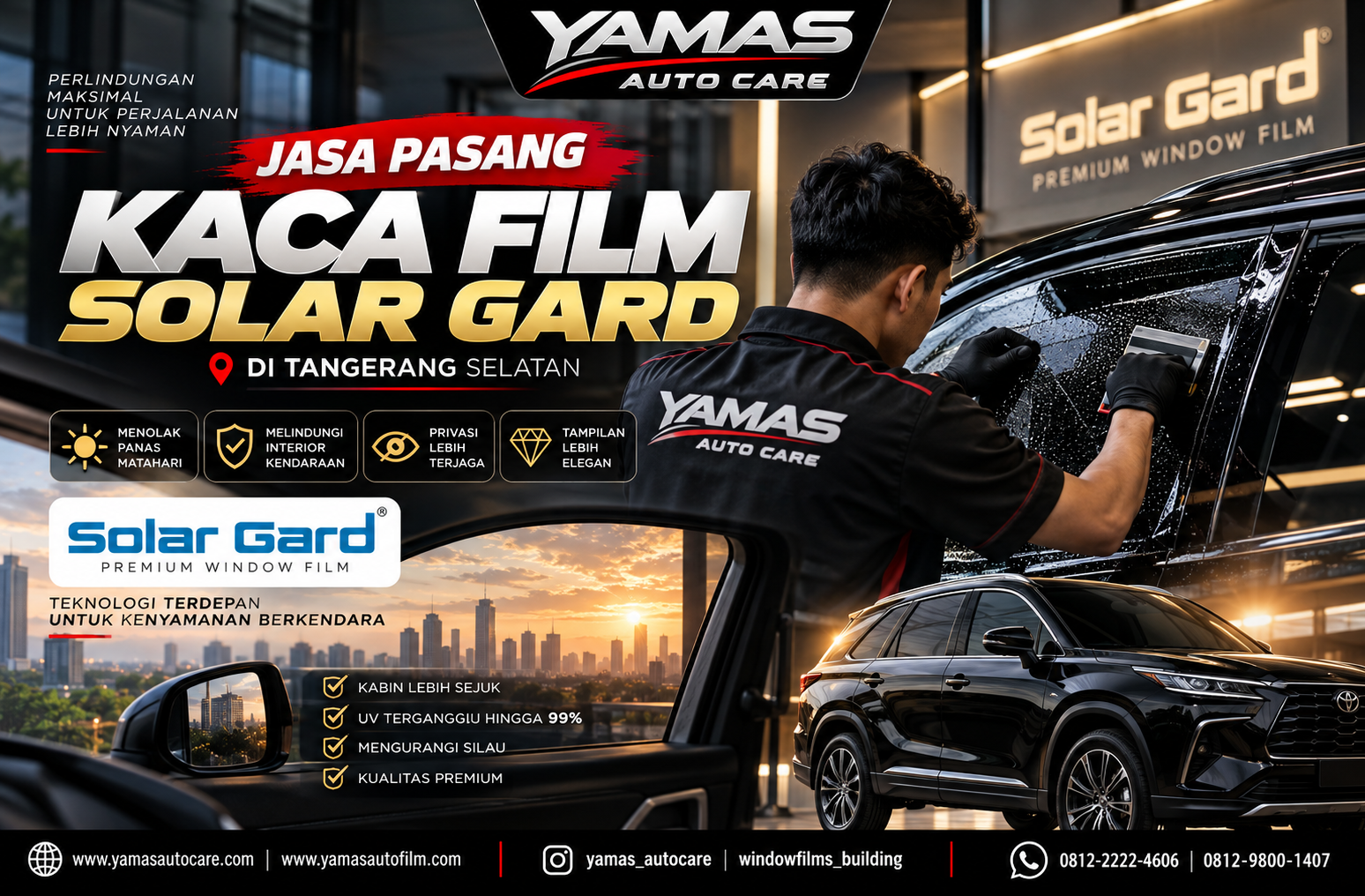 Jasa Pasang Kaca Film Solar Gard di Tangerang Selatan