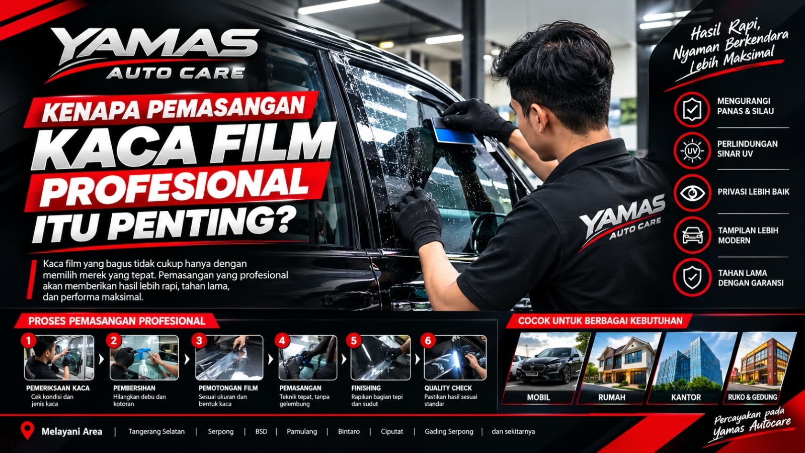 Kenapa pemasangan kaca film profesional itu penting?